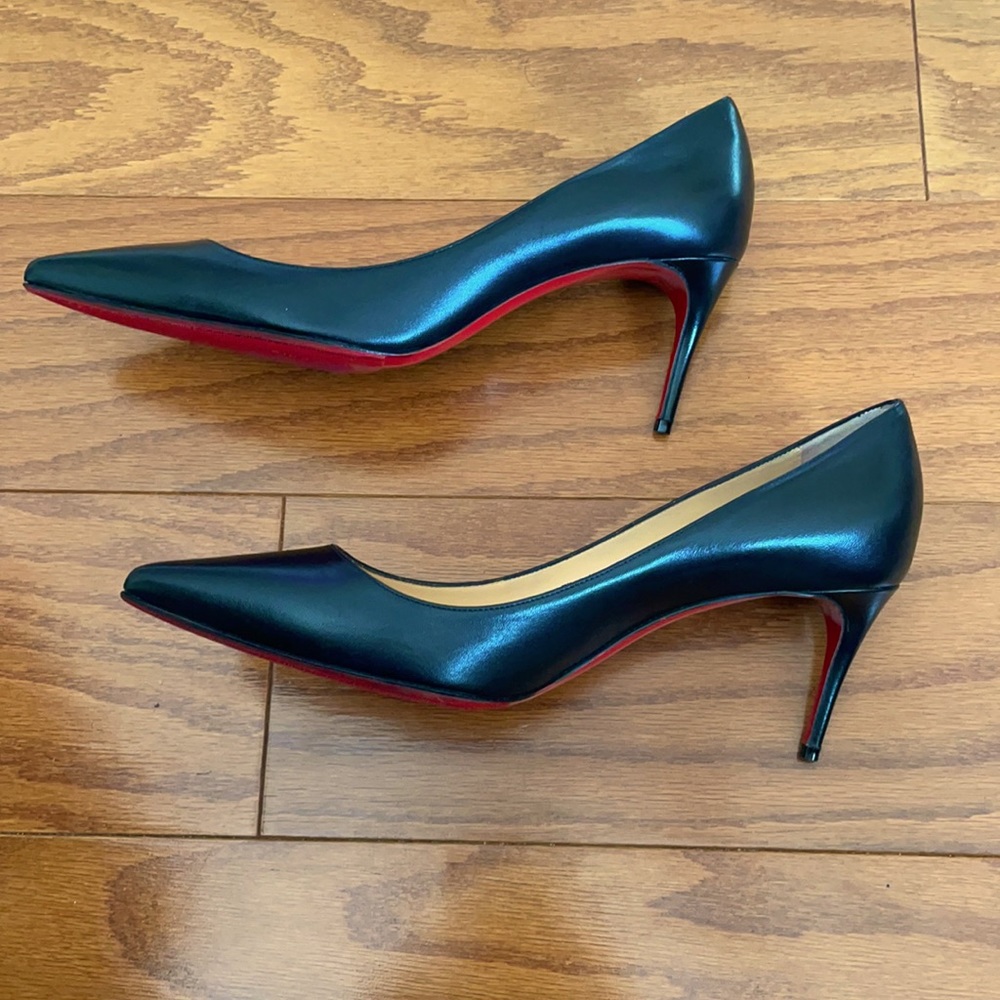 Christian Louboutin Clare 80 black leather pumps.